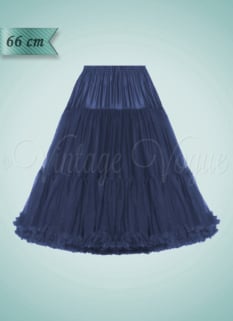 Banned 50er Jahre Rockabilly Retro Vintage Unterrock Lifeforms Petticoat 66 cm in Navy Dunkelblau