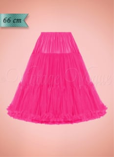 Banned 50er Jahre Rockabilly Retro Vintage Unterrock Lifeforms Petticoat 66 cm in Pink