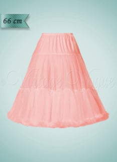 Banned 50er Jahre Rockabilly Retro Vintage Unterrock Lifeforms Petticoat 66 cm in Rosa
