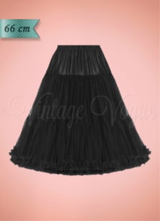 Banned 50er Jahre Rockabilly Retro Vintage Unterrock "Lifeforms Petticoat" 66 cm in Schwarz