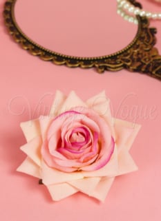 Forever Fifties Fermaglio per capelli con fiore di rosa retrò vintage in velluto rosa