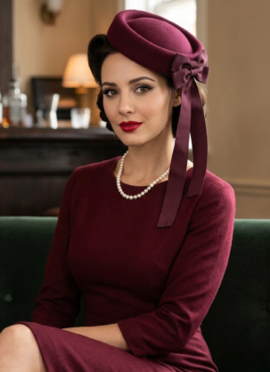 Chapeau bibi bordeaux pour femme, chapeau pillbox bordeaux, bibi vintage, bibi bordeaux années 50, chapeau pillbox, chapeau rétro vintage pour femme, bibi bordeaux pour mariage, coiffe élégante pour femme, bibi rockabilly, chapeau cocktail pour femme, chapeau vintage pour femme, bibi bordeaux festif, chapeau pillbox avec nœud, bibi rétro interdit
