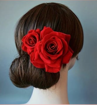 Flores y pinzas para el cabello