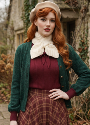 Weißer Damen Halswärmer Strickschal mit Schlaufe "Fru Fru"