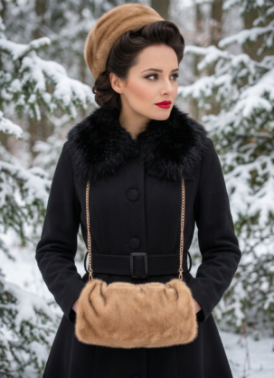 Kunstfell Mütze Damen Pelzmütze Damen Vintage Vintage Wintermütze Damen Retro Kunstfell Mütze Damen Muff Tasche Kunstfell Muff Damen Vintage Muff Handtasche Winter Accessoires Damen 50er Jahre Wintermode Rockabilly Winter Accessoires Retro Winter Outfit elegante Wintermütze Kunstfell Accessoires Damen Weihnachts Accessoires Vintage Winter Vintage Mode Damen