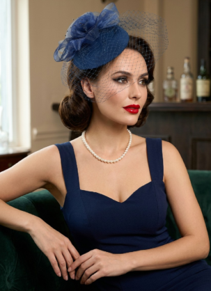 Chapeau bibi bleu, chapeau bibi vintage pour femme, chapeau pillbox, chapeau vintage pour femme, chapeau bibi de mariage pour femme, coiffe élégante, chapeau bibi festif pour femme, chapeau bibi années 1950, chapeau années 1940, chapeau bibi rockabilly pour femme, chapeau de mariage vintage, chapeau cocktail, chapeau bibi bleu pour femme, chapeau bibi rétro interdit