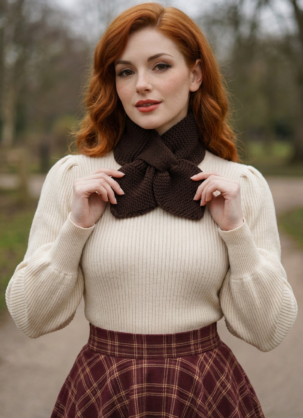 Calentador de cuello marrón para mujer, bufanda marrón Knit, calentador de cuello para mujer con lazo Sch, bufanda de invierno marrón Steck para mujer, bufanda de invierno de lazo Steck para mujer, bufanda de invierno sin cierre Sch, bufanda de invierno vintage marrón para mujer, bufanda retro Sch para mujer, bufanda rockabilly Sch para mujer, bufanda marrón suave, bufanda corta de invierno para mujer, accesorios de invierno para mujer, bufanda marrón oscuro Knit para mujer, bufanda retro Sch prohibida