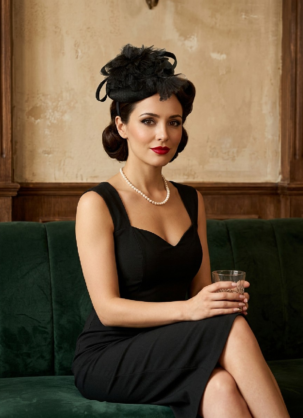 Tocado negro para mujer, sombrero tipo pastillero negro, tocado vintage, sombrero tipo pastillero, sombrero elegante vintage para mujer, tocado de boda, tocado festivo para mujer, sombrero vintage, tocado de los años 50 para mujer, tocado de los años 40, tocado rockabilly, sombrero de boda para mujer, sombrero de boda negro, tocado retro prohibido